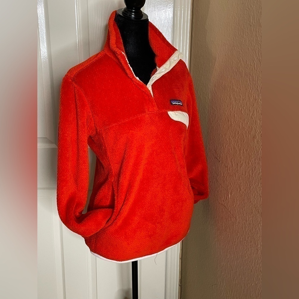Patagonia Snap-T Pullover Jacket Size Medium Women's Orange Sweatshirt‌‌‌‌‌